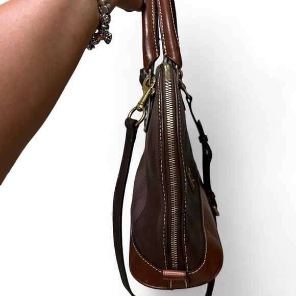 Dooney & Bourke Chocolate Leather Satchel - Picture 8 of 11